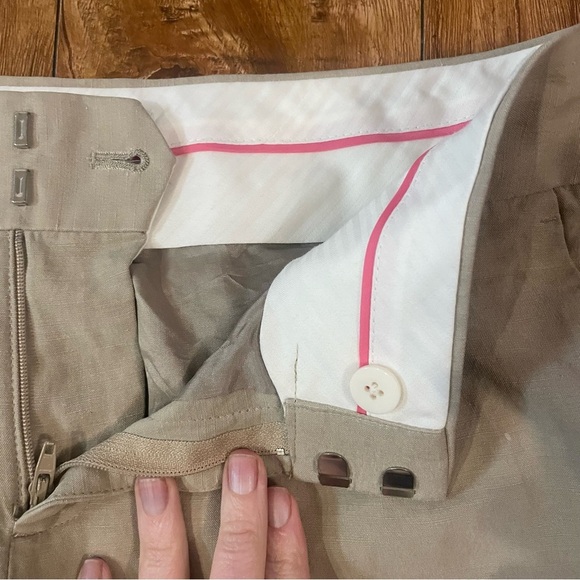 BANANA REPUBLIC Women’s Tan Silk Linen Cropped Ankle Pant Size 2 - Picture 6 of 13